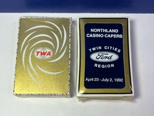 Lote de 2 barajas de cartas selladas tamaño puente: TWA y Ford Marketing vintage años 90 - Imagen 1 de 5