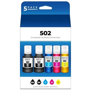 5 szt. Butelki z atramentem uzupełniającym do Epson EcoTank 502 ET-4760 ET-2760 ET-2750 ET-3760 522 - Zdjęcie 1 z 1