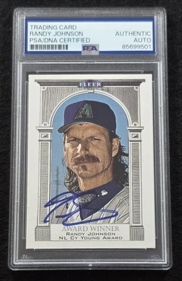 Tarjeta Fleer Tradition 2000 firmada por Randy Johnson-Mariners-Diamondbacks-PSA Foto 1 de 4