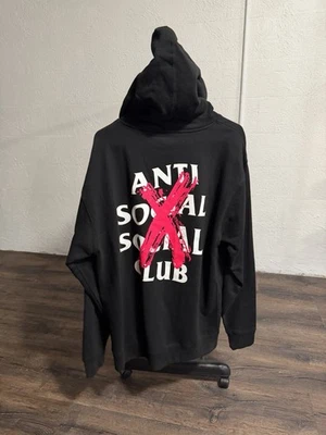 NUEVA Sudadera con Capucha Anti Social Social Club Cancelada Rosa X Negra Para Hombre Mediana L Foto 1 de 4