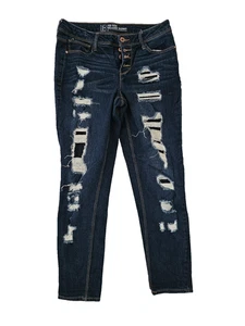 No Boundaries Jeans Damen Distressed Skinny Stretch Denim Knöchelblau Größe 9 - Bild 1 von 7