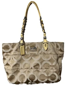 Coach Handtasche M0994-14133 Madison Op Art Signatur Kettenglied Creme und Beige - Bild 1 von 12