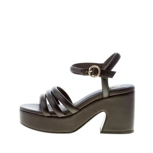 ASH women shoes Black soft napa leather Onyx sandal Platform heel 9 cm - Picture 1 of 7