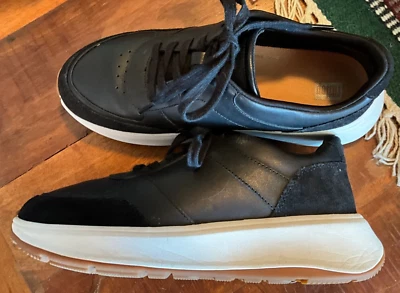 FITFLOP BLACK LEATHER/SUEDE 8.5/40 F-MODE SNEAKERS WOMENS ATHLETIC - Image 1 of 4