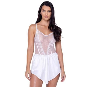 Satin and Sheer Slip Embroidered Heart Lace Dotted Handkerchief Hem Bridal LI611 - Picture 1 of 4
