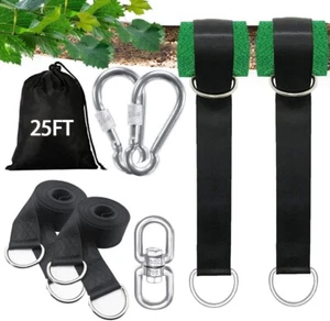 Tree Swing Straps Hanging Kit 8FT/15FT/20FT/25FT Extra Long Tree Swing Strap - Picture 1 of 5