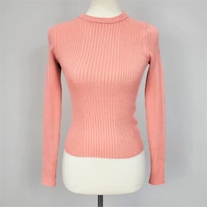NWT Forever 21 Apricot Mauve Ribbed Long Sleeve Sweater Top Women’s Size S - Picture 1 of 12