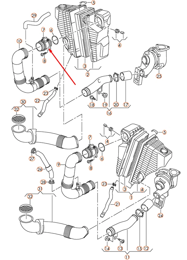 Audi A4 Saloon 8k 2007-2015 Air Flow Meter 06J906461B