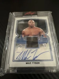 2021 LEAF ART OF SPORT VISUAL ART MIKE TYSON AUTOGRAPH AUTO PATCH 7/7 - Picture 1 of 2
