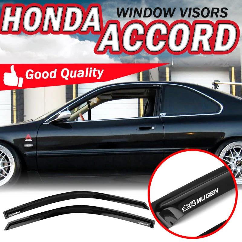 For 94-97 Honda Accord 2Dr Slim Style Smoke Tape On Window Visors Rain Sun Guard Foto 1 de 4