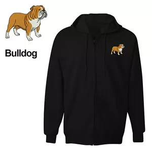 BULLDOG DOG ZIPPER HOODIE SWEATSHIRT JACKET TRAINING SHIRT - Picture 1 of 4