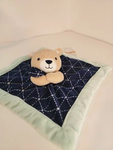 Lullaby Lane Baby Bär Lovey Security blau mint marine hellbraun geometrisch Plüsch - Bild 1 von 4