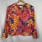 Vintage Neiman Marcus Montage night bright floral jacket 80s sequin beaded Large