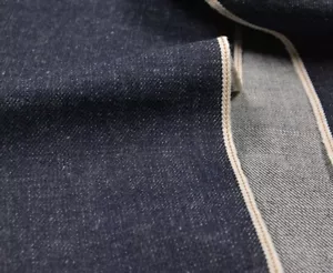 14.5oz Unsanforized Dark Selvedge Denim Fabric Slub Cotton Jean Cloth Wholesale - Picture 1 of 6