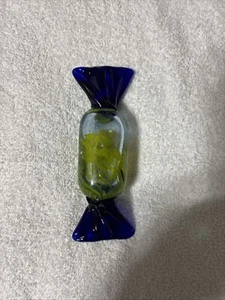 Murano Like Large Handblown Glass Wrapped Candy Art Glass Paperweight - Picture 1 of 5