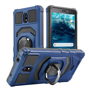 For Nokia C100 Shockproof Armor Case Heavy Duty Ring Kickstand Protective Cover