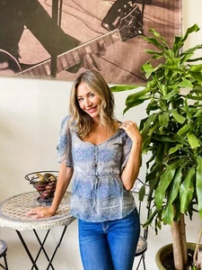 Blusa transparente manga kimono con cintura corbata - Imagen 1 de 3