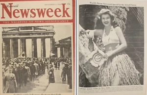 1944 WWII Hawaii Newsweek Magazine Helen Talbot Pin-up Hula Goebbels Volkssturm - Picture 1 of 12