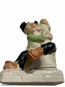 Statuina ceramica vintage anni '50 ubriaco bar barba sigaro hobo bar palo da collezione Giappone - Foto 1 di 9