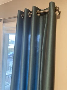 Pair Cobalt Blue grommet curtains 50"Wide And 82"long 8 Grommets - Picture 1 of 4