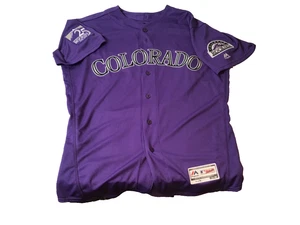 Colorado Rockies Majestic 25th Anniversary Patch Jersey SZ 48 MLB COA Auto Ball - Picture 1 of 6
