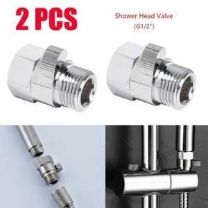 2 PCS G1/2" Flow Quick Control Shut OFF Valve For Shower Head Hand Water Saver - Picture 1 of 12