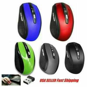 2.4GHz Wireless Optical Mouse Mice & USB Receiver For PC Laptop Computer Monitor - Picture 1 of 12