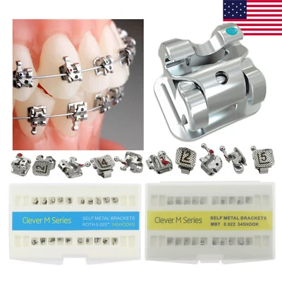 Self Ligating Brackets Empower Metal Orthodontic Brace Roth MBT 022 345 Clever M - Image 1 of 4