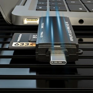 Compactly Type C Card Reader 2Slot For Efficient Data Management USB A/USB C - Zdjęcie 1 z 8