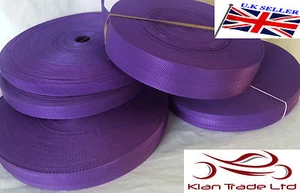 LILA 20 25 32 38 50 mm POLYPROPYLEN GURTBAND UMARMUNG, TASCHEN, RIEMEN, WEBEN - Bild 1 von 1