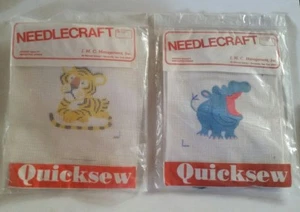 2 IMC NEEDLECRAFT QUICKSEW Kits Tiger and Hippo - Picture 1 of 4
