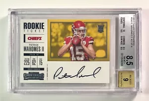 2017 Panini Contenders Patrick Mahomes ll Rookie Ticket Auto (BGS 8.5) Auto 9