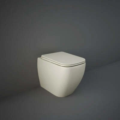 RAK Feeling Rimless Back to Wall Toilet 525mm  Soft Close Seat - Matt Greige - Image 1 of 3