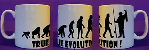 Lustige Evolution ANGELN Tasse personalisiert Golfer Geschenk - Bild 1 von 1
