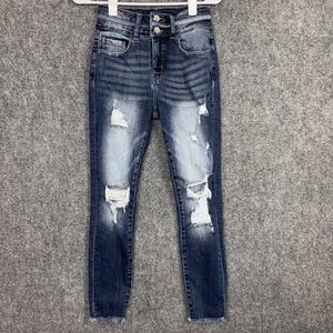BKe Billie Jeans Womens Size 25 Dlim Fit High Rise Ankle Skinny Distressed - Picture 1 of 12