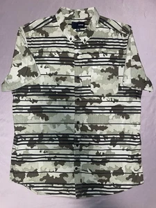 Camisa Hurley Para Hombres XL Camuflada Manga Corta Abotonada Informal Bolsillo Estampado - Imagen 1 de 6