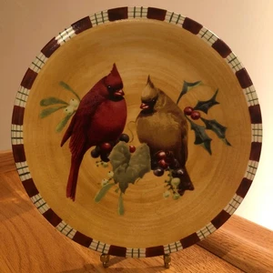 Lenox Winter Greetings Everyday Cardinal 8-1/2" Salad Plate ~ MINT - Picture 1 of 7