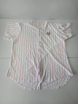 Camisa Tabasco Hot Sauce Softbol Abotonada PinStripe Vintage Bordado Logo Foto 1 de 4