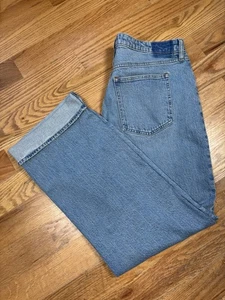 Abercrombie & Fitch The 90s Relaxed Jean High Rise Curve Love Women 33/16r Cuff - Picture 1 of 10