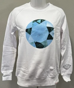 Diamond Supply Company Crewneck Sweatshirt White Round Hem Facets Small - Picture 1 of 3