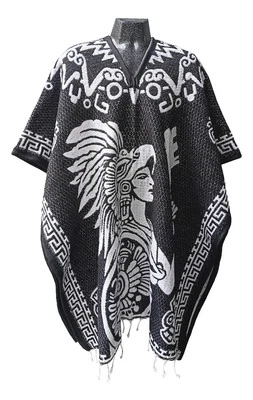 Ковер пончо Gabán Guerrero Azteca куртка кустарная ручная работа в Мексике, XL 6' - Изображение 1 из 4