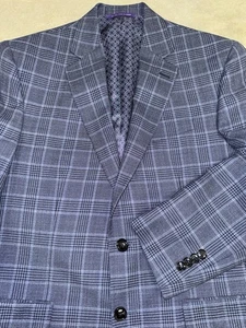 Ted Baker London Endurance Blazer Jacket Mens 40S Blue Plaid Wool Sport Coat NEW - Picture 1 of 20