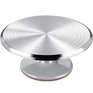 12 Inch Round Aluminum Tall Revolving Cake Decorating Stand,Cake Turntable, R... - Picture 1 of 8