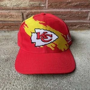 Vtg 90's Logo Athletic Kansas City Chiefs Splash Embroidered Cap Hat Snap Back - Picture 1 of 7