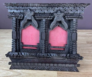 Holz Nepal Fenster, Wanddekoration, traditioneller Wandrahmen verziert handgeschnitzt - Bild 1 von 6