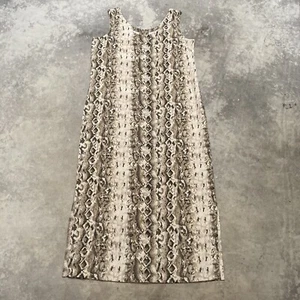 Rafaella Kleid Damen Größe 10 Seide ärmellos Midi Knopfleiste braun hellbraun - Bild 1 von 11