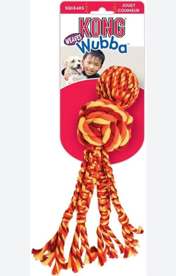 KONG Wubba Weaves Chirridos con Cuerda Surtido Grande Foto 1 de 1