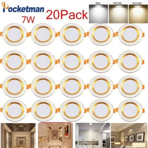 10/20Pack 7W Dimmable Ceiling Light LED Recessed Downlight with LED Drivers 220V - Picture 1 of 11