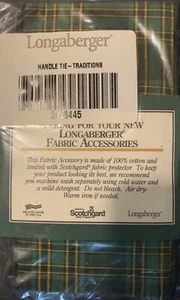 VINTAGE LONGABERGER HANDLE TIE IN PLAID TRADITIONS FABRIC #243445 NEW - Picture 1 of 3