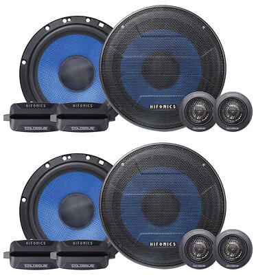 (2) Pares de Altavoces Componentes Hifonics HCC65C 6.5" 150w para Coche con Tweeters de Aluminio Foto 1 de 4